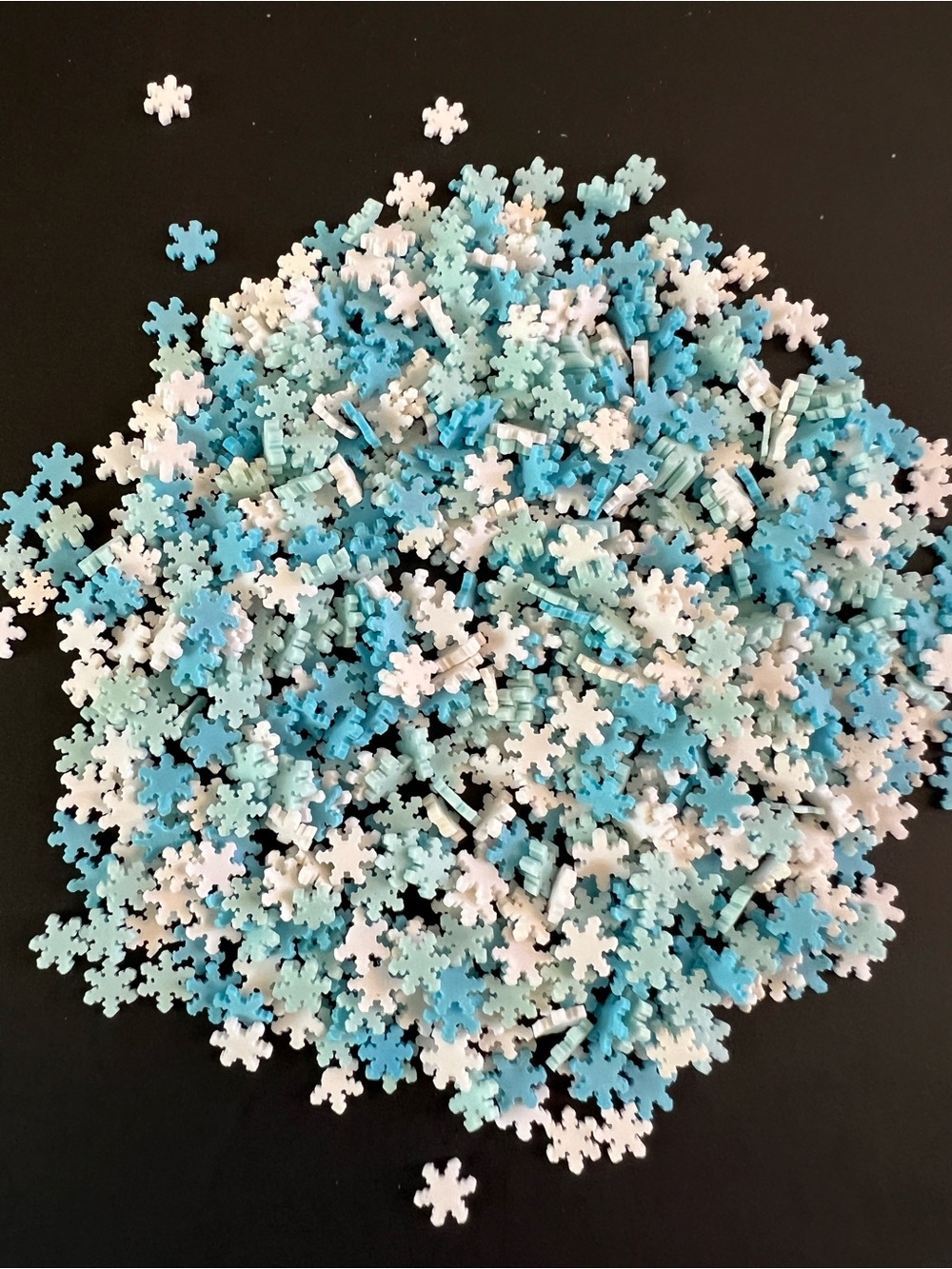 20 grams Christmas Snowflakes Blue White Sprinkles Fake Fimo Slime Polymer Clay